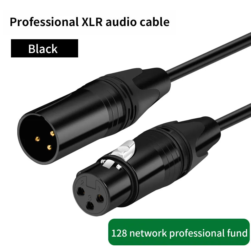 Color Coded XLR Male to XLR Female Cable - Black Color | Sacred Tune