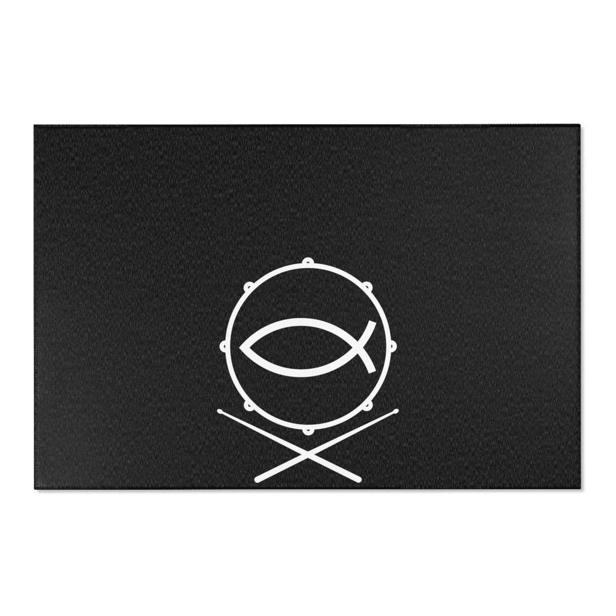 Drum Fish Rug - Black | Sacred Tune