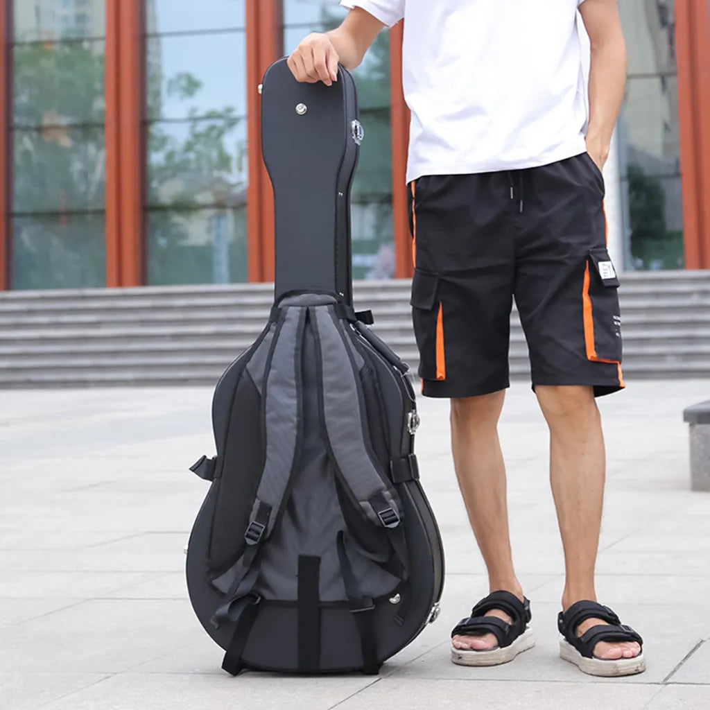 Guitar Case Backpack - Put Backpack Straps On Your Guitar Case - With Model | Sacred Tune