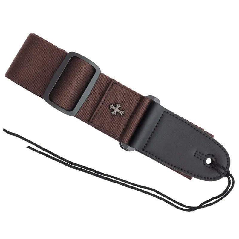 Coffee Color Guitar Strap Plan View | Sacred Tune