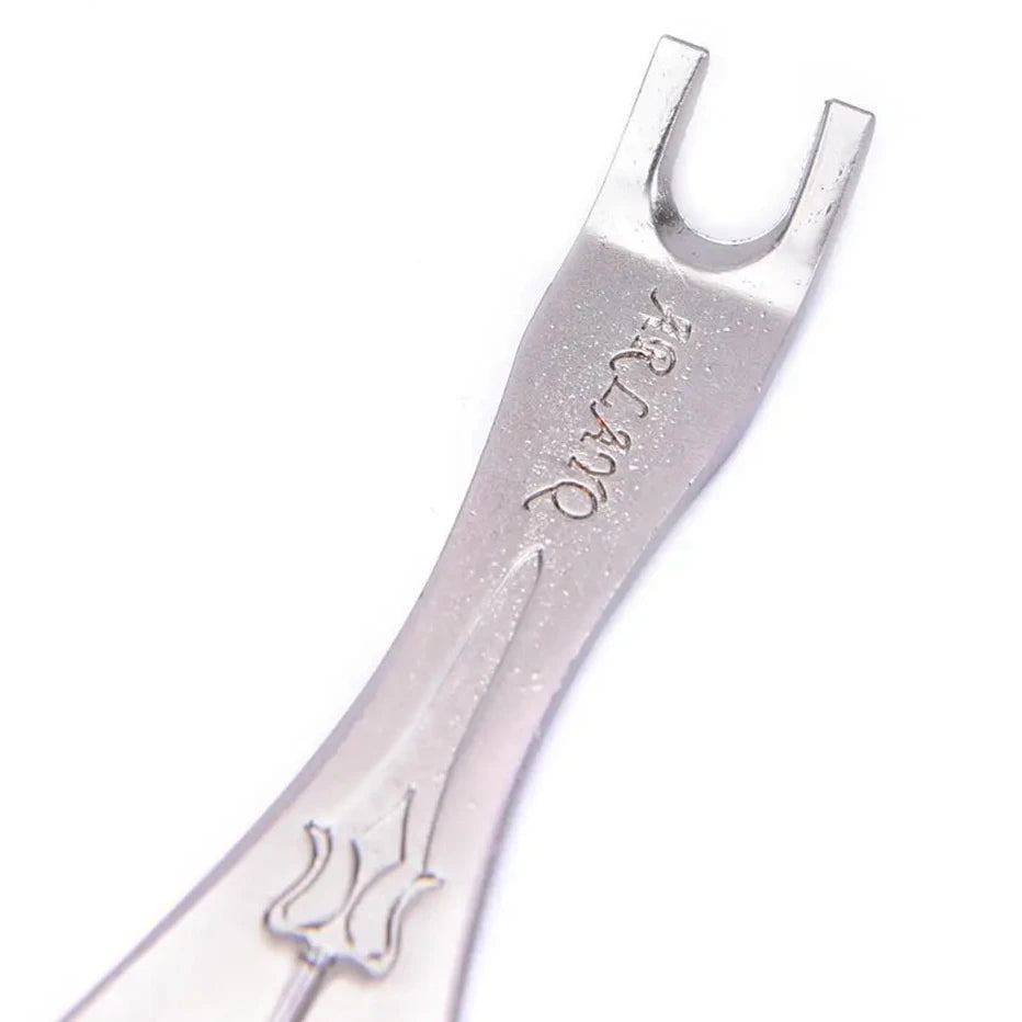 Guitar/Ukulele String Peg Remover Tool forks close-up | Sacred Tune