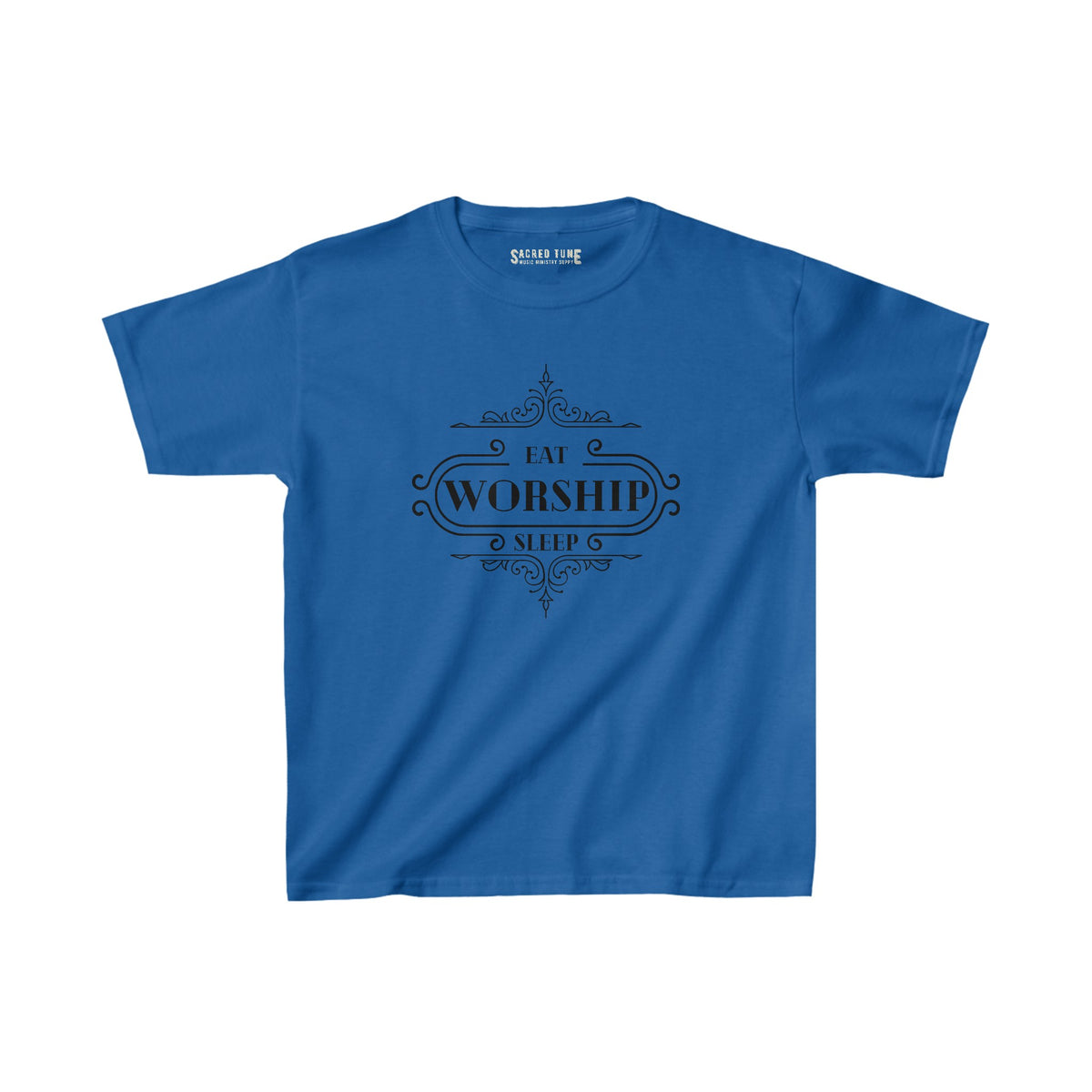 Kids Eat Sleep Worship Tee - Royal Blue Color | Sacred Tune
