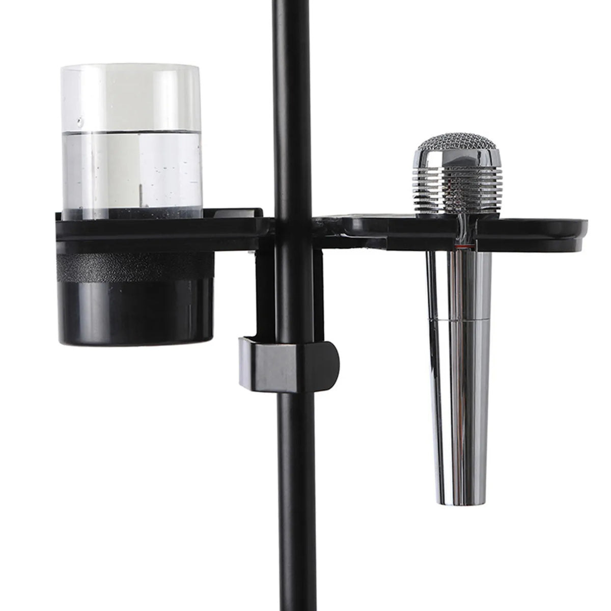 Microphone Stand Cup Holder and Shelf with drink and microphone | Sacred Tune