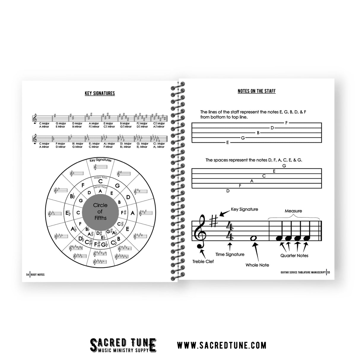 Root Notes - Guitar Tablature - Key Signatures and Common Musical Notation Guide | Sacred Tune