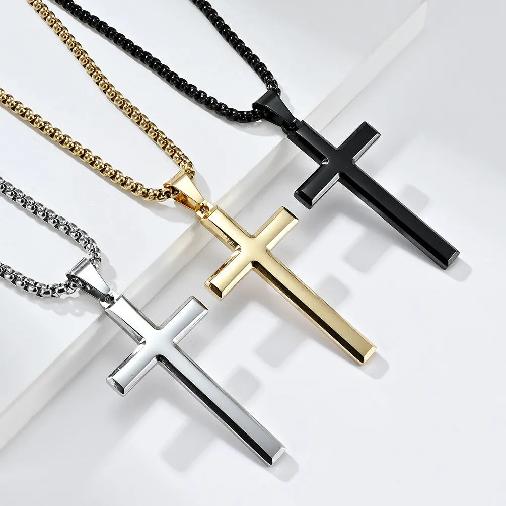 Stainless Steel Cross Available in Gold Silver and Black | Sacred Tune