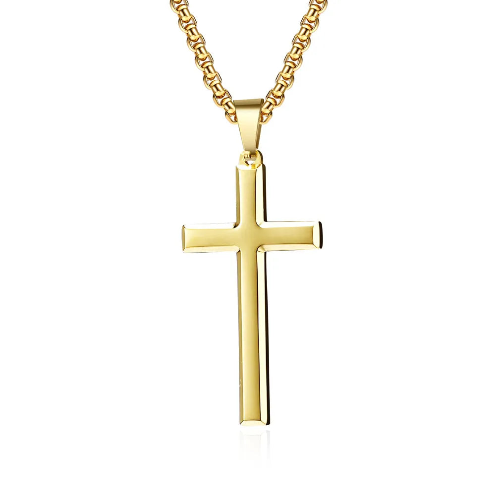 Stainless Steel Cross in Gold 2 | Sacred Tune