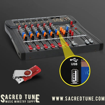 6 Channel Audio Mixer USB Input | Sacred Tune