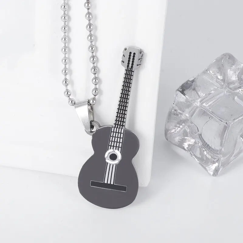 Acoustic Guitar Necklace Black | Sacred Tune