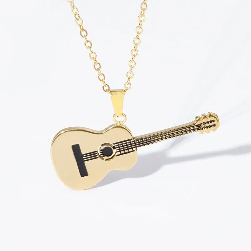 Acoustic Guitar Necklace Gold | Sacred Tune