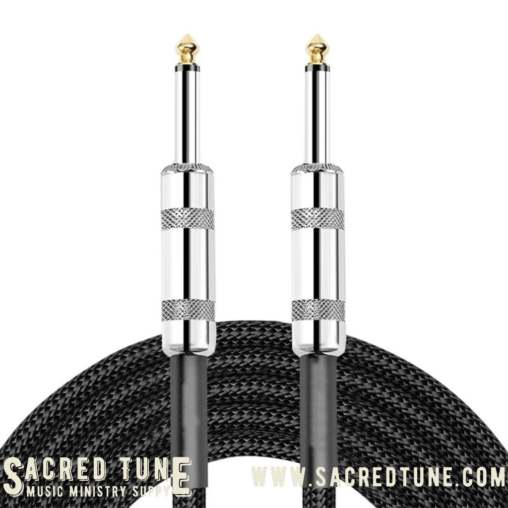 Black Braided Instrument Cable - Straight to Straight | Sacred Tune