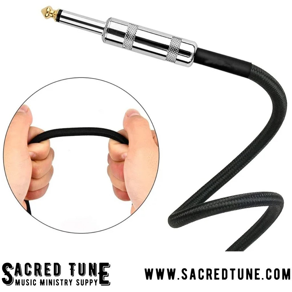 Black Braided Instrument Cable - Straight to Straight strong cable | Sacred Tune