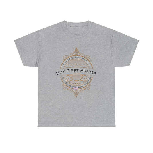 But First Prayer Tee Shirt in Sport Grey Color | Sacred Tune