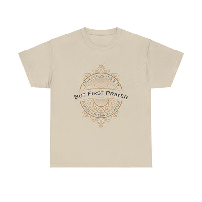 But First Prayer Tee Shirt in Sand Color  | Sacred Tune