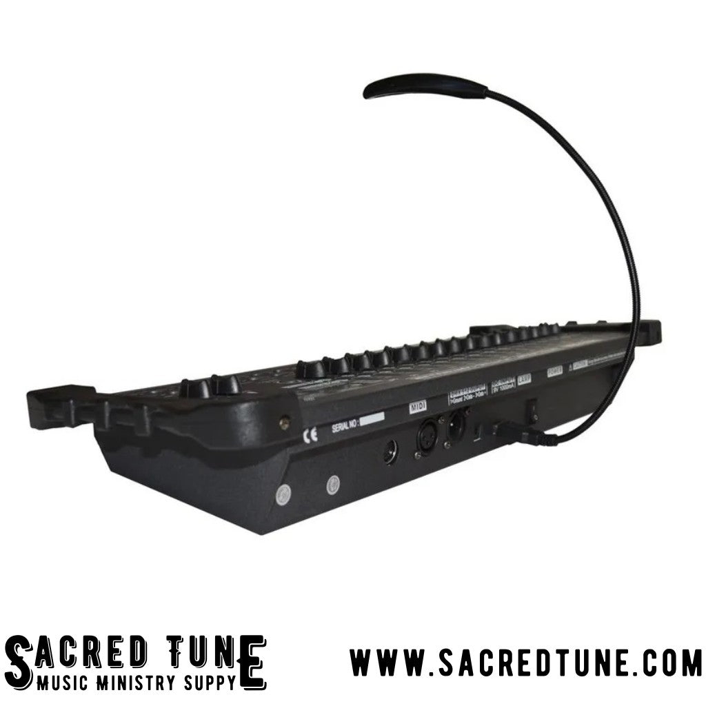 DMX512 Lighting Controller 30 Bank Rear View Angle | Sacred Tune