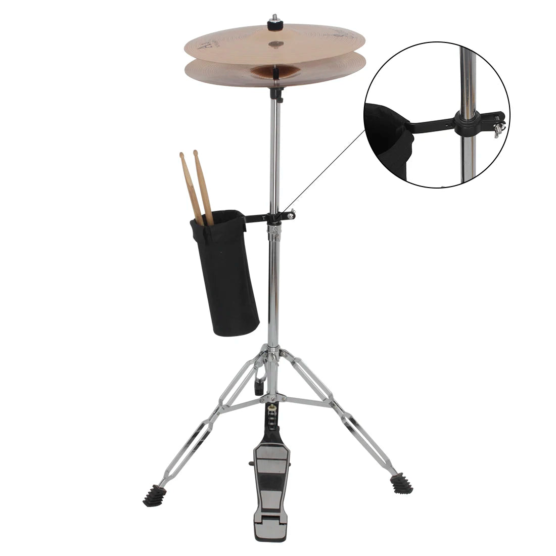 Drumstick bag for stand mounted on hi-hat stand | Sacred Tune