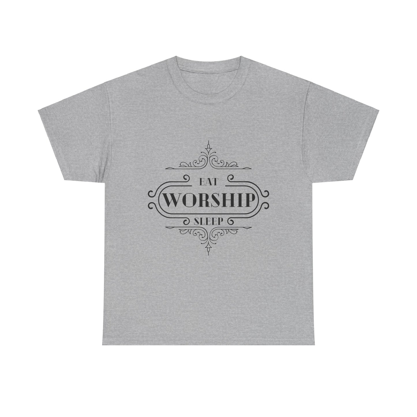 Eat Sleep Worship Tee Shirt in Sport Grey | Sacred Tune