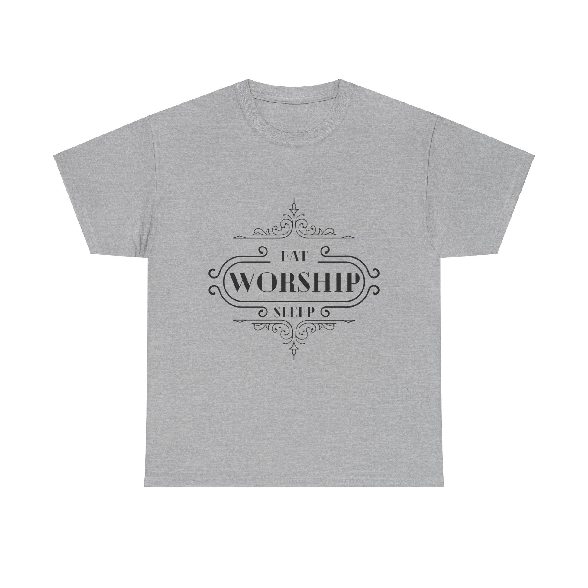 Eat Sleep Worship Tee Shirt in Sport Grey | Sacred Tune