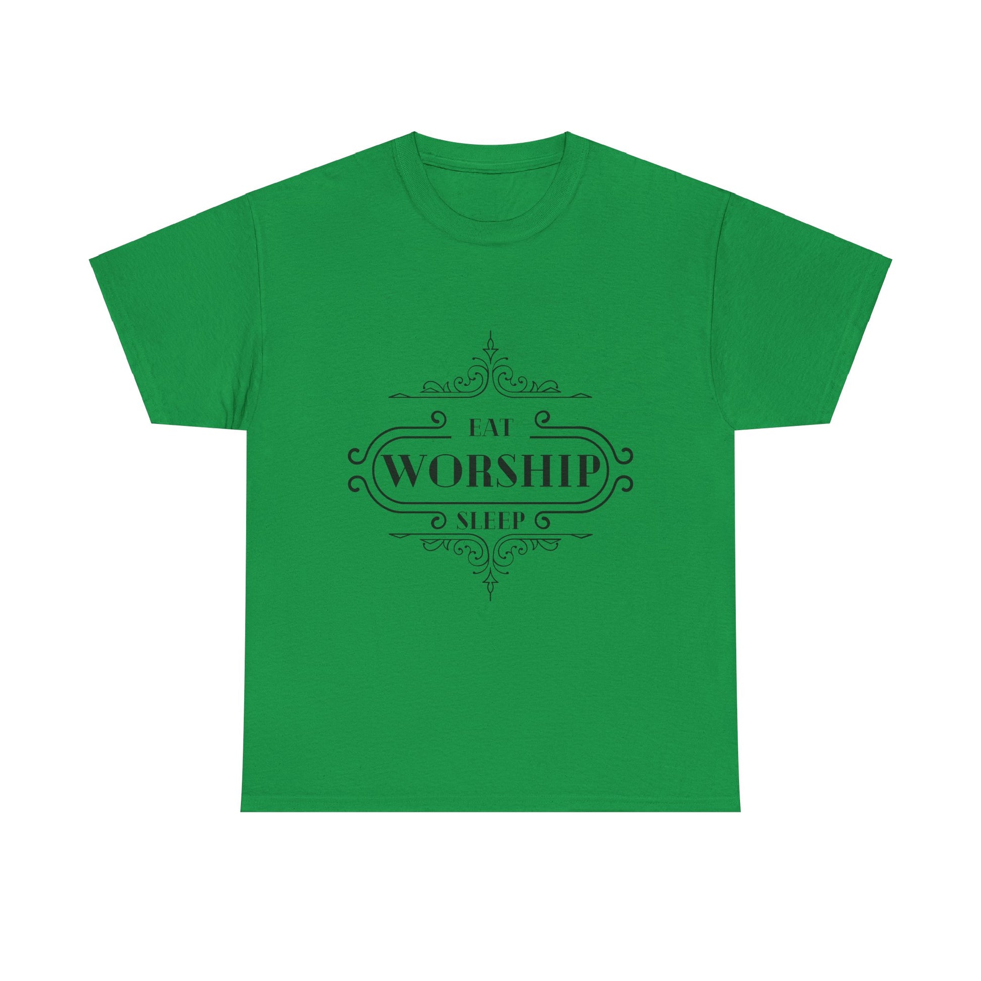 Eat Sleep Worship Tee Shirt in Green | Sacred Tune