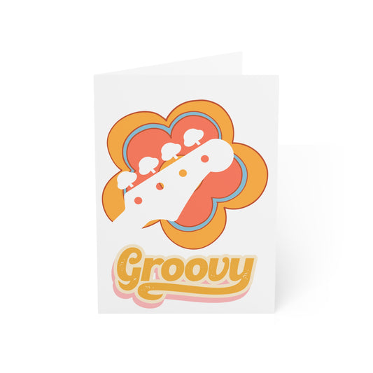 Groovy Bass Player Greeting Card Front | Sacred Tune