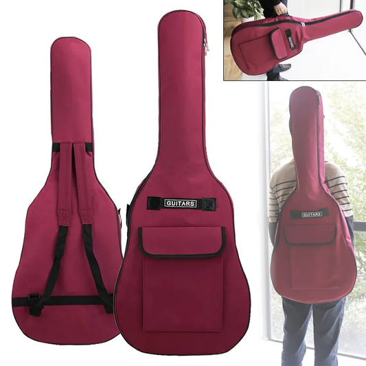 Guitar Backpack Case - Red Color being carried | Sacred Tune