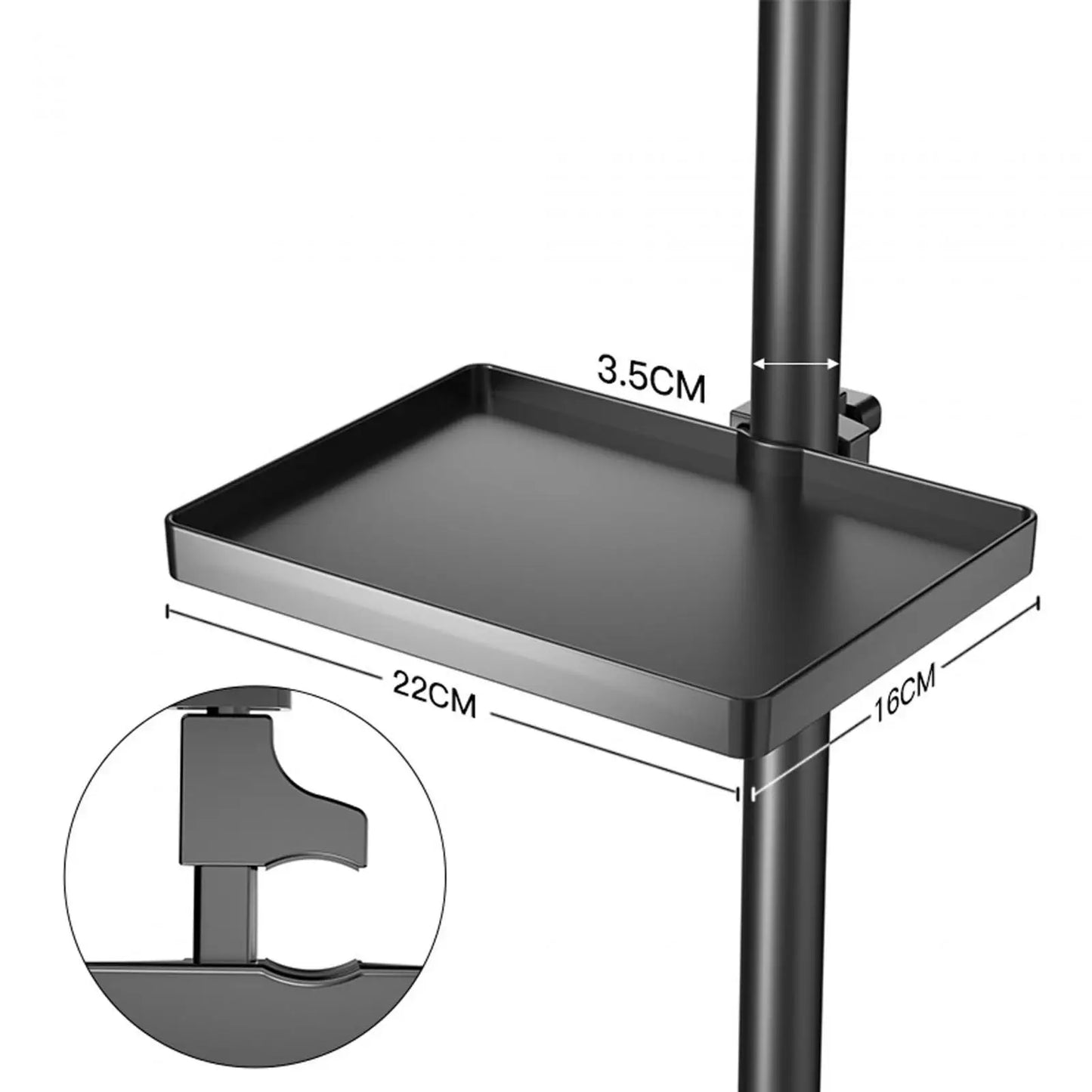 Microphone Stand Tray with clamp detail | Sacred Tune