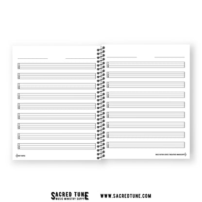 Root Notes Notebook for Bass Guitar with Tablature Manuscript Inside Manuscript | Sacred Tune