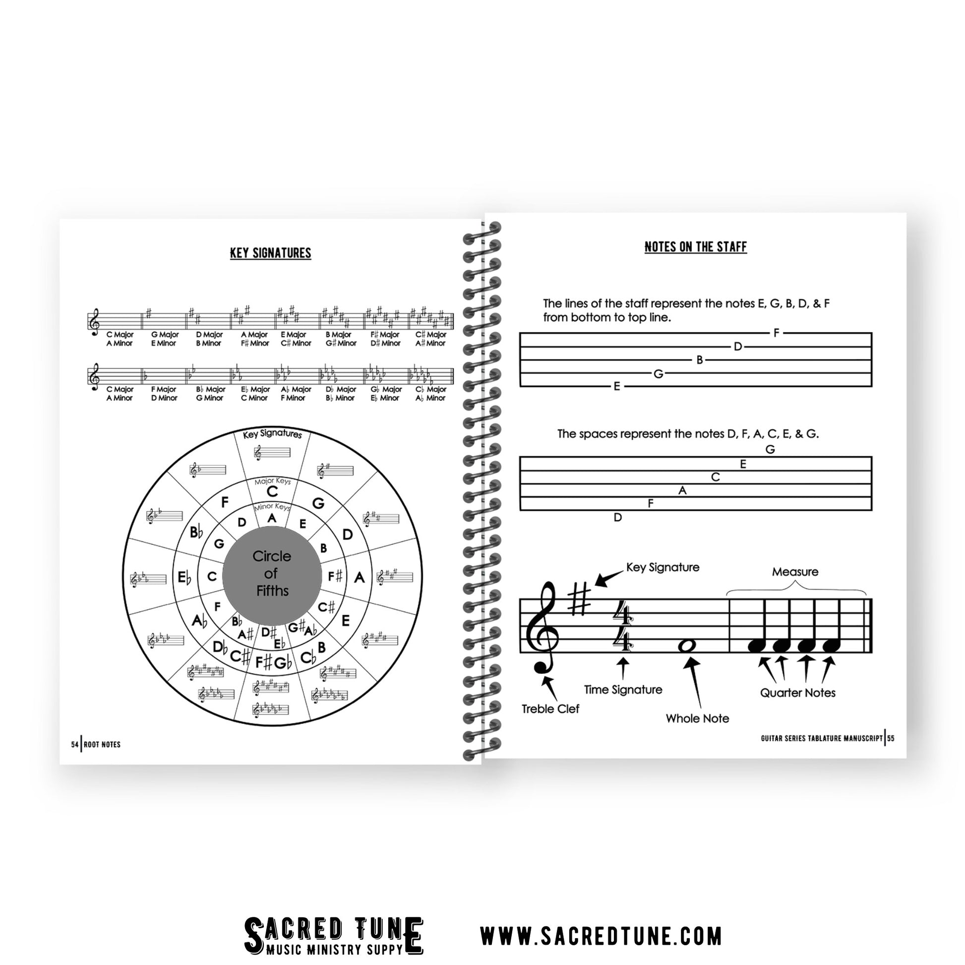 Root Notes - Guitar Tablature - Key Signatures and Common Musical Notation Guide | Sacred Tune