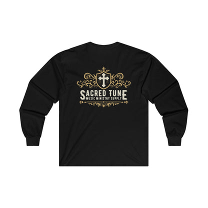 Sacred Tune Black Long Sleeve Tee Back | Sacred Tune