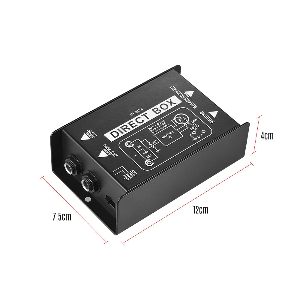 Single Channel Passive DI-Box - Dimensions