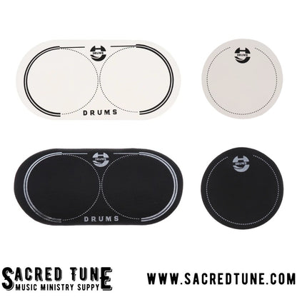 Single And Double Drum Head Patches in Black or White | Sacred Tune