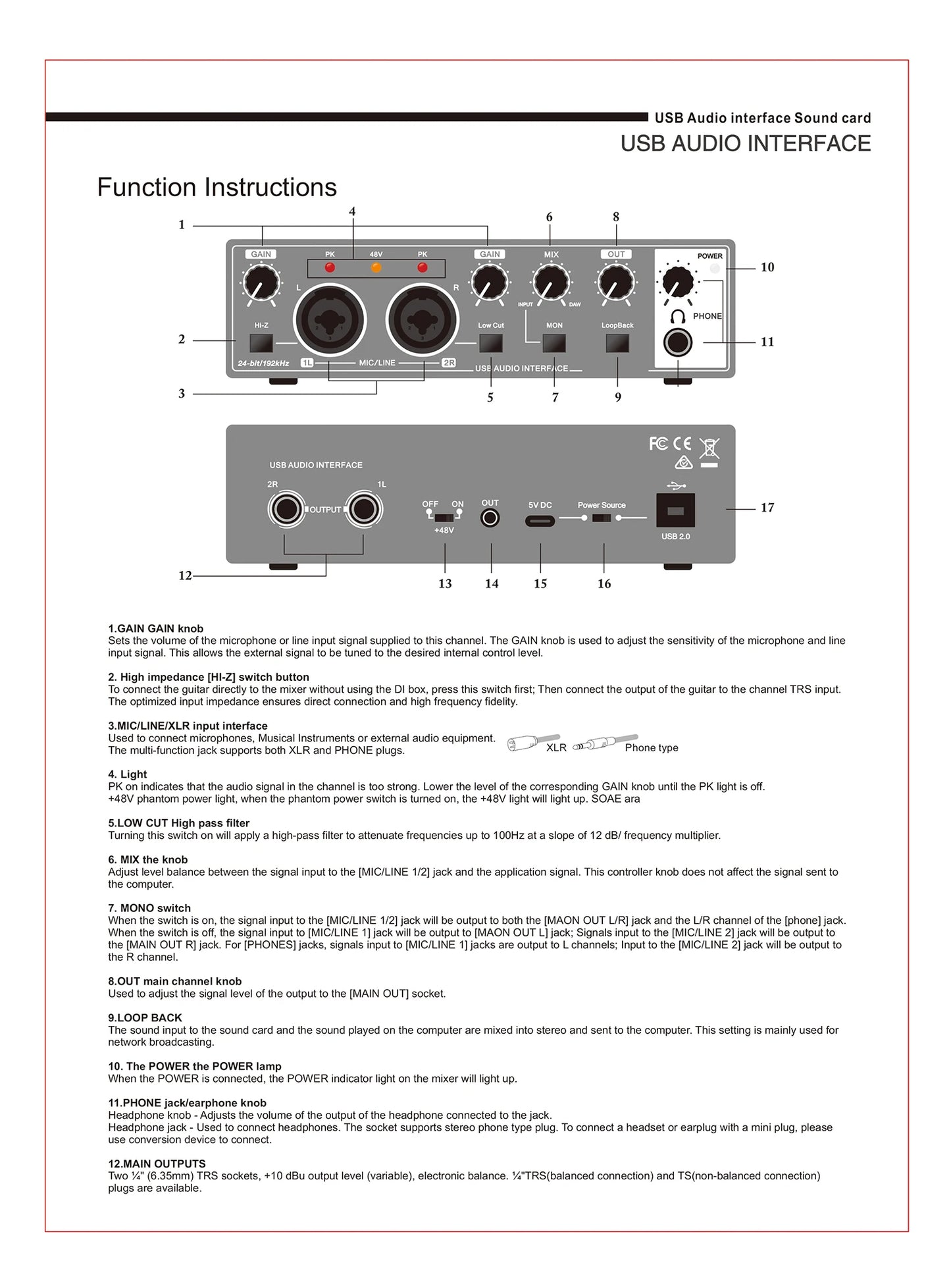 USB Audio Interface Instructions Page 1 | Sacred Tune