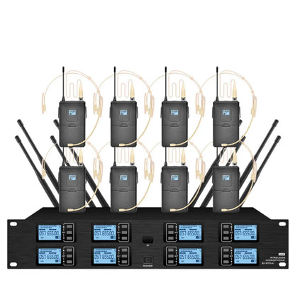 Wireless Microphone System - 8 Channel - eight headset wireless microphones | Sacred Tune