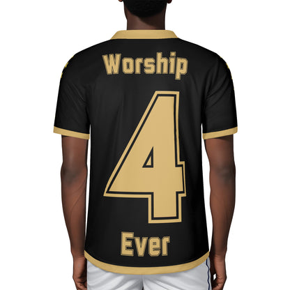 Worship 4 Ever Rugby Jersey Back on Model | Sacred Tune