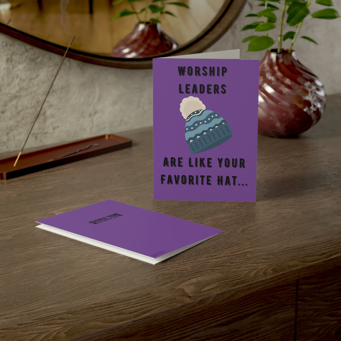 Worship Leaders Are Like Your Favorite Hat Card on wood desk | Sacred Tune